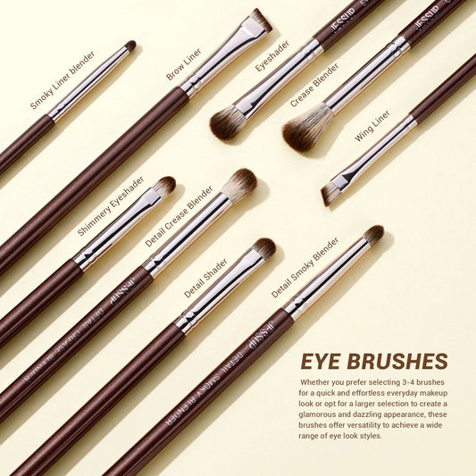 Brown Makeup Brushes Set Professional Premium Synthetic 15pcs T498 (7718378569775) (7718381027375)