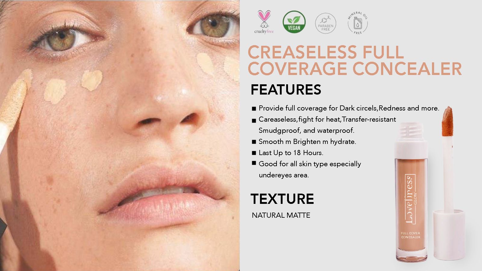 loveliness glow full coverage concealer (7506945474607)