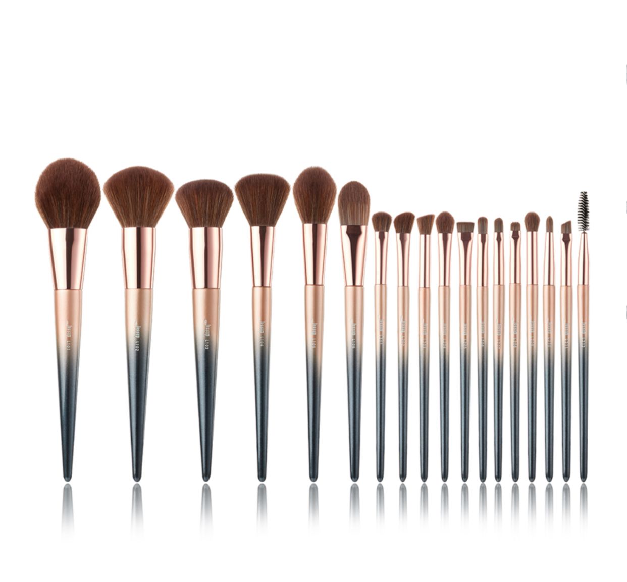 JESSUP T264 - 18pcs Starry Black Luxury Makeup Brush Kit (6755595223087)