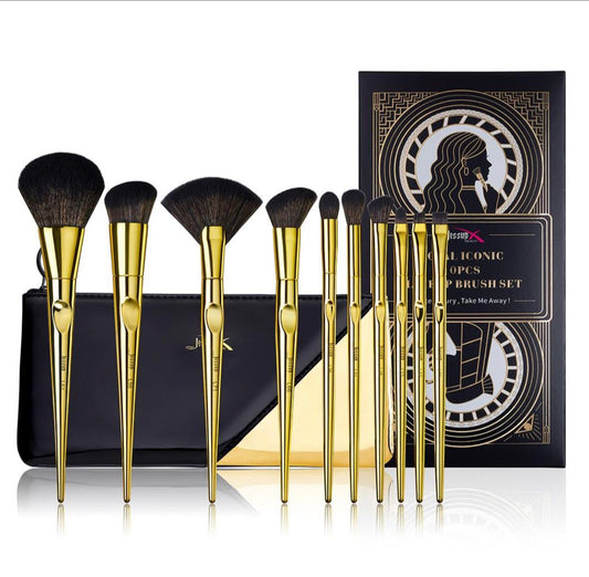 JESSUP T317 - 10pcs Royal Iconic Gold Makeup Brush Set (6755593257007)