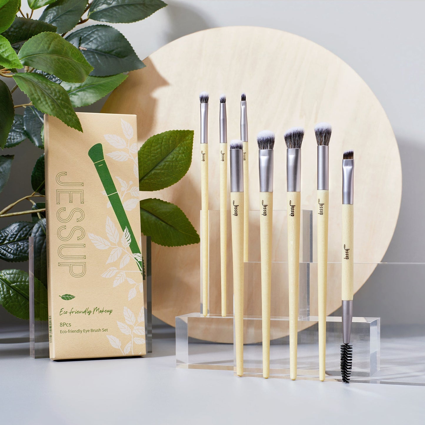 Eco-friendly Sustainable Eye and Brow Brush Set 8Pcs T328 (7718392823855)