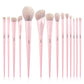 Jessup 14pcs Crystal Pink Makeup Brushes Set Premium Vegan T495 (7718388203567)