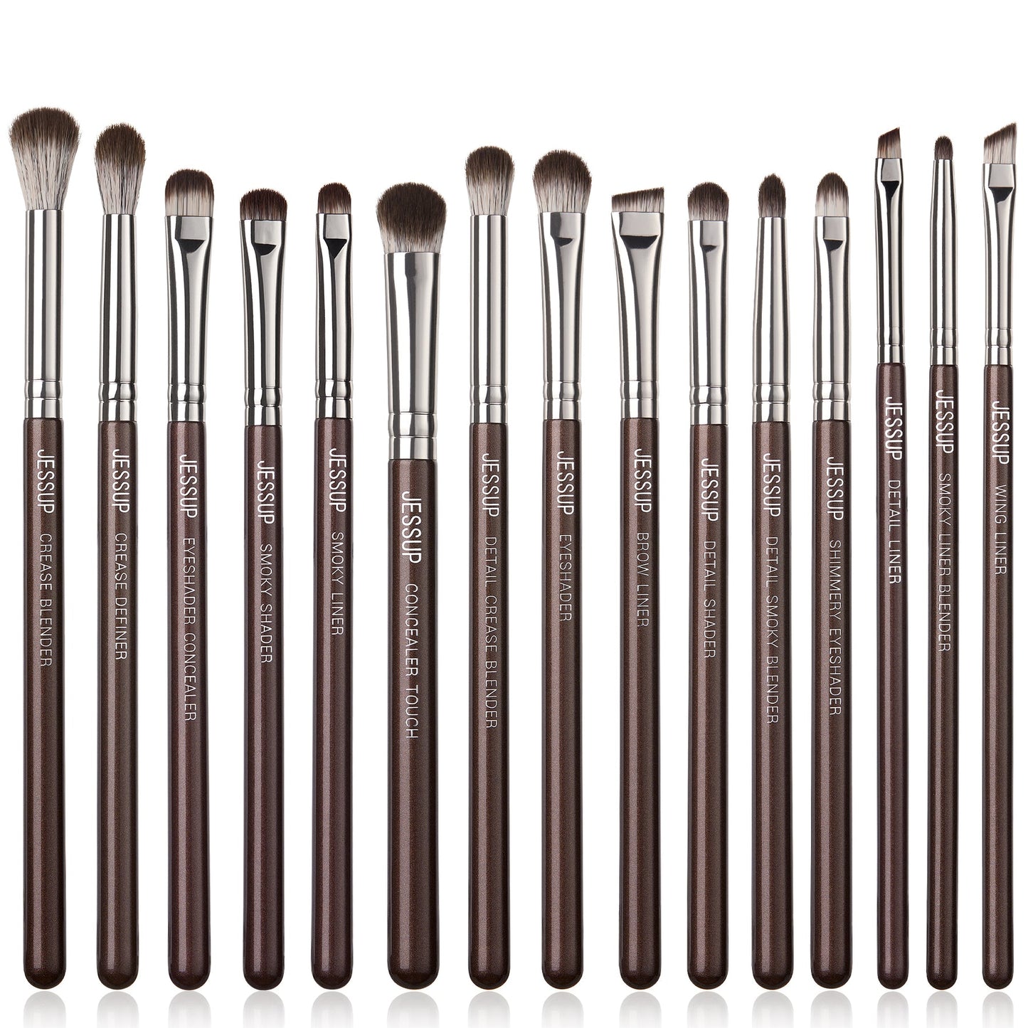 Shimmer Brown Eye Brushes Set 15pcs T499 (7718381027375)