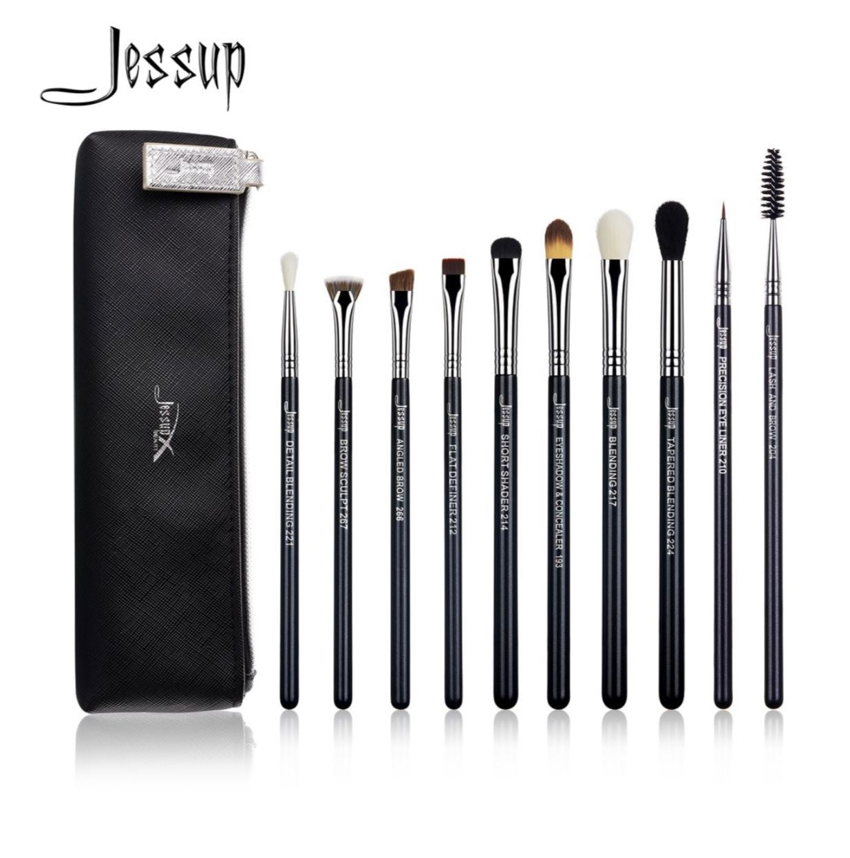 JESSUP T315 - 10pcs Eye Brush w/ Bag (6755591192623)