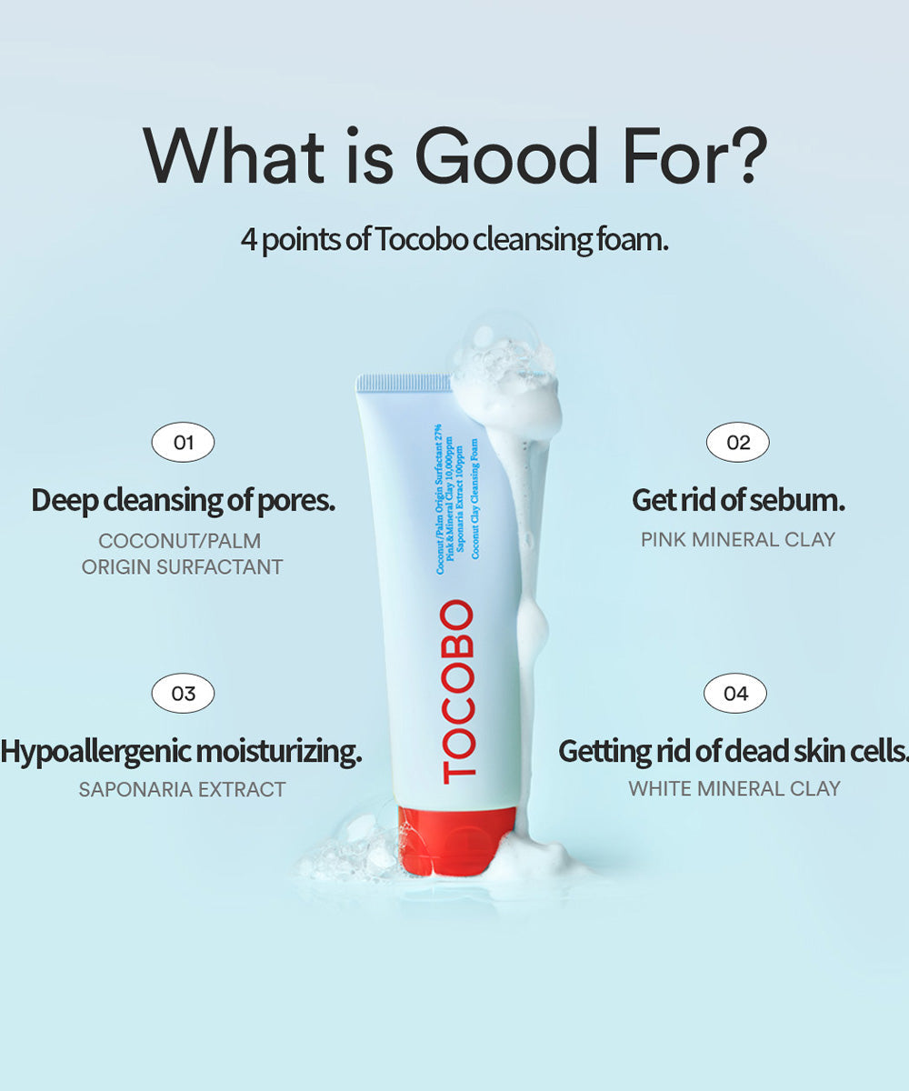 TOCOBO Coconut Clay Cleansing Foam 150ml (7167077810223)